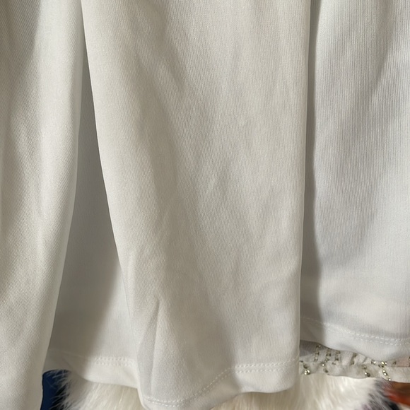 Calligraphie XL Sheer Blouse Women Top White Gold - Picture 12 of 12